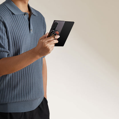 Galaxy Z Fold 6 Kılıf M-safe Şarj Özellikli Aramid Fiber Pitaka Tactile Woven Sunset-Moonrise Serisi Sunset Kapak Kahverengi