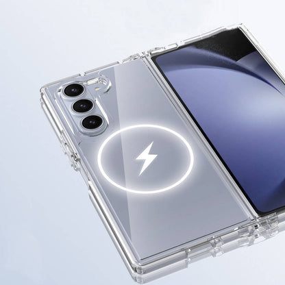 Galaxy Z Fold 6 Kılıf M-safe Şarj Özellikli Şeffaf Sert PC Zore Embos Kapak Şeffaf