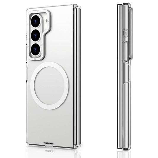 Galaxy Z Fold 6 Kılıf M-safe Şarj Özellikli Şeffaf Youngkit Crystal Shield Serisi Kapak Şeffaf
