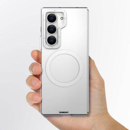 Galaxy Z Fold 6 Kılıf M-safe Şarj Özellikli Şeffaf Youngkit Crystal Shield Serisi Kapak Şeffaf