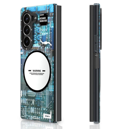 Galaxy Z Fold 6 Kılıf M-safe Şarj Özellikli Youngkit Technology Serisi Kapak Siyah