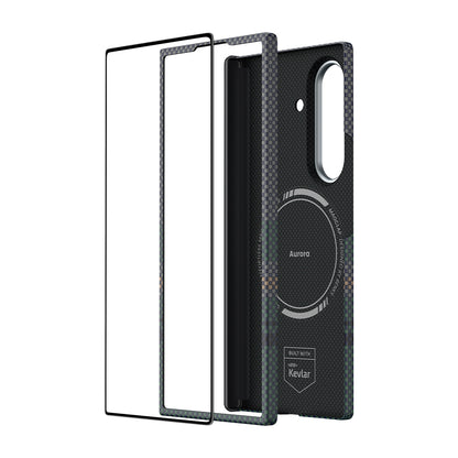 Galaxy Z Fold 7 Benks ArmorAir Aurora Grand Combo Üçlü Aksesuar Seti (Ön Arka Kevlar Kapak + Ekran Koruyucu) Yeşil