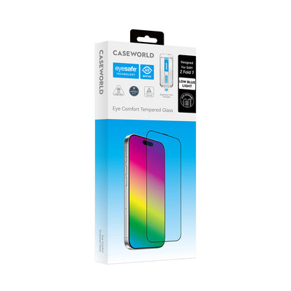 Galaxy Z Fold 7 CaseWorld Applicator Serisi 2.5D Eyesafe Mavi Işık Teknolojili 0.33mm Temperli Cam Ekran Koruyucu+ Uygulama Aparatı Şeffaf