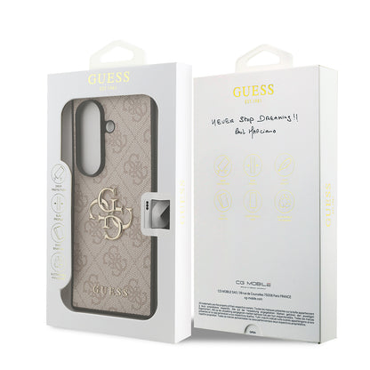 Galaxy Z Fold 7 Kılıf Guess Orjinal Lisanslı PU Deri Büyük Metal Logo Dizaynlı Kapak Pembe