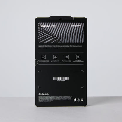 Galaxy Z Fold 7 Kılıf M-safe Şarj Özellikli 600D Aramid Fiber Pitaka Ultra-Slim Classic Serisi Black-Grey Twill Kapak Siyah-Gri