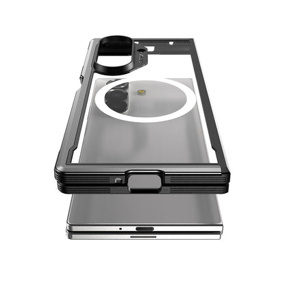 Galaxy Z Fold 7 Kılıf M-safe Şarj Özellikli Airbagli Raptic Shield Serisi Şeffaf Arka Yüzey Kapak Siyah