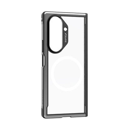 Galaxy Z Fold 7 Kılıf M-safe Şarj Özellikli Airbagli Raptic Shield Serisi Şeffaf Arka Yüzey Kapak Siyah