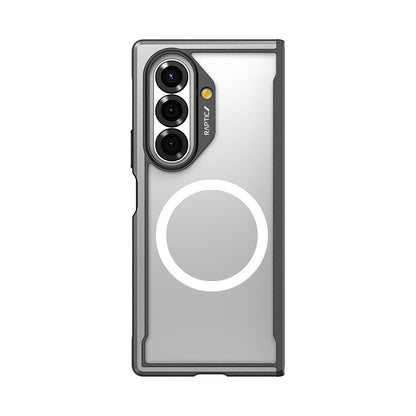 Galaxy Z Fold 7 Kılıf M-safe Şarj Özellikli Airbagli Raptic Shield Serisi Şeffaf Arka Yüzey Kapak Siyah