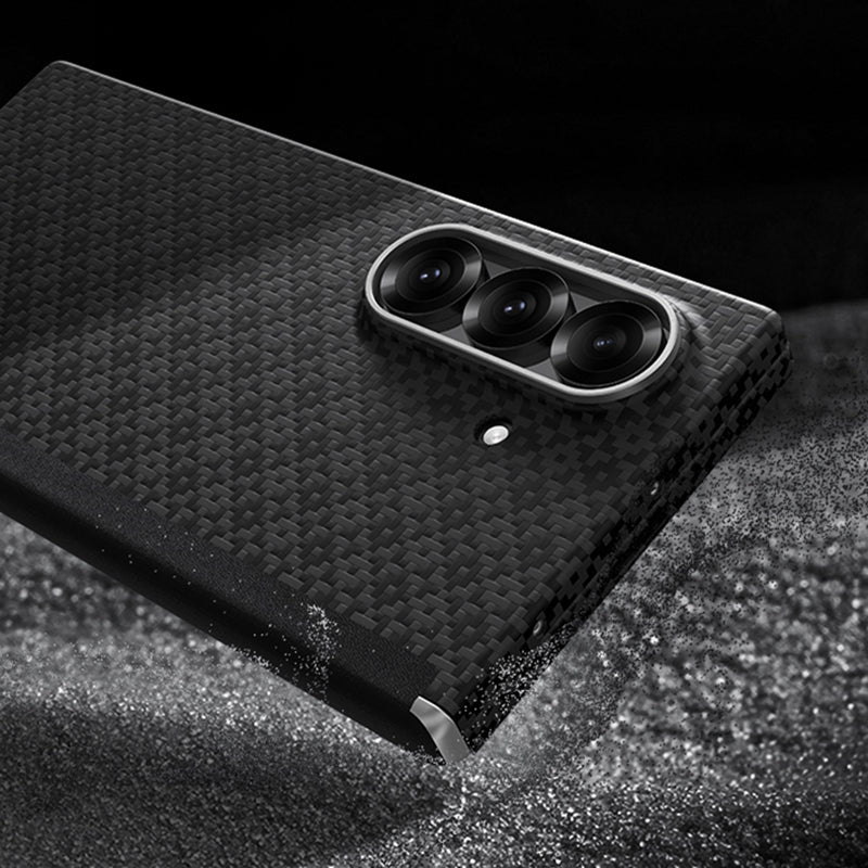 Galaxy Z Fold 7 Kılıf M-Safe Şarj Özellikli Benks ArmorAir ArmorGrid Serisi Kevlar Kapak Siyah