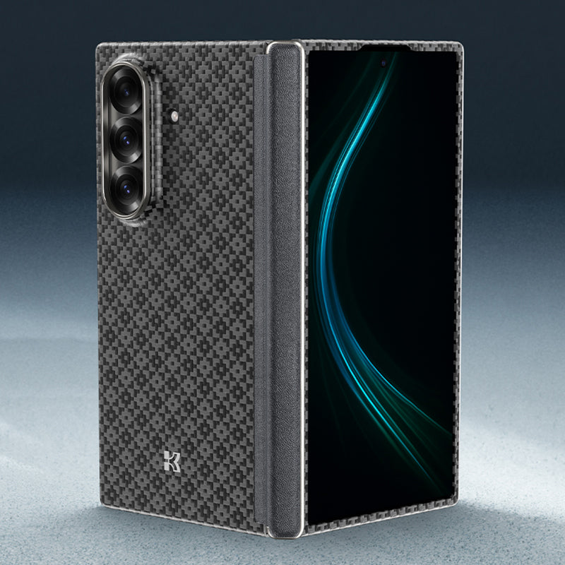 Galaxy Z Fold 7 Kılıf M-Safe Şarj Özellikli Benks ArmorAir ArmorGrid Serisi Kevlar Kapak Siyah