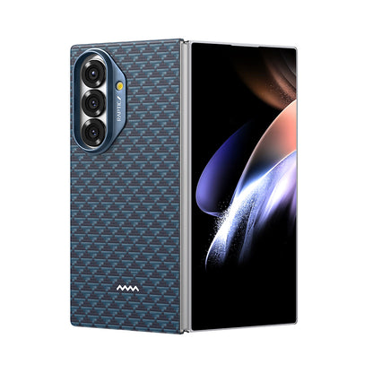 Galaxy Z Fold 7 Kılıf M-safe Şarj Özellikli Raptic Aramid Skin Origin Serisi Kapak Lacivert