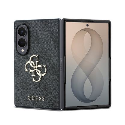 Galaxy Z Fold 8 Kılıf Guess Orjinal Lisanslı 4G Desenli Metal Büyük 4G ve Yazı Logolu Kapak