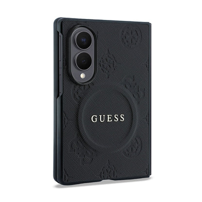 Galaxy Z Fold 8 Kılıf Guess Orjinal Lisanslı M-safe Şarj Özellikli Peony Sıcak Baskılı Klasik Yazı Logolu Saffiano Kapak