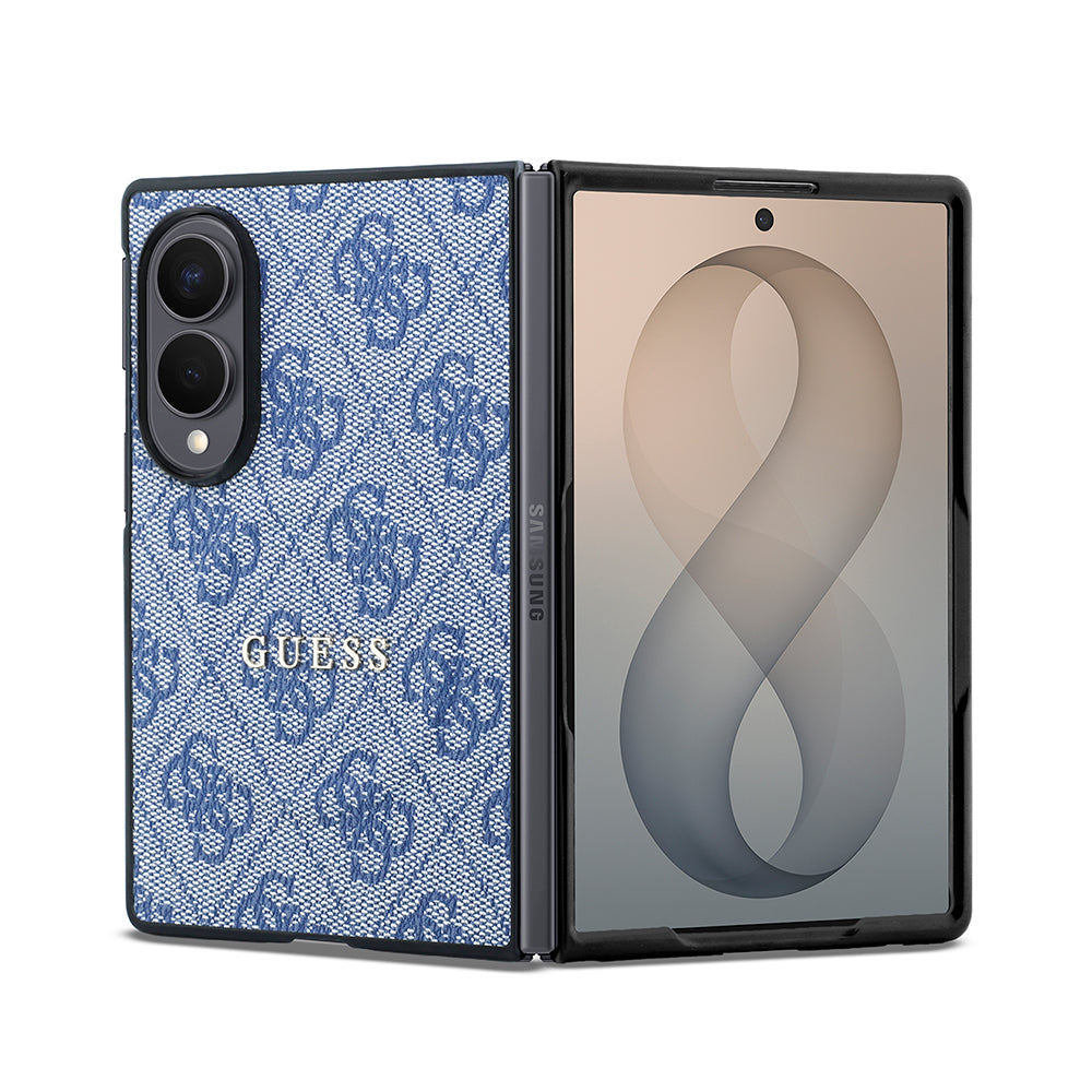 Galaxy Z Fold 8 Kılıf Guess Orjinal Lisanslı M-safe Şarj Özellikli PU Deri 4G Desenli Yazı Logolu Kapak