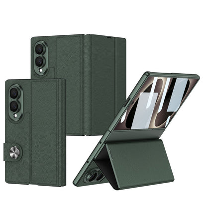 Galaxy Z Fold 8 Kılıf Karbon Fiber Tasarımlı Magnetik Tokalı Kartlıklı Zore Kıpta Zegna Kapak