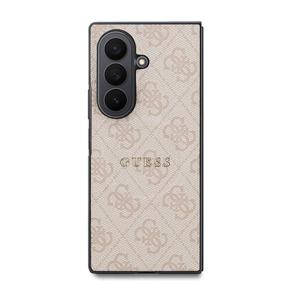 Galaxy Z Fold 8 Ultra Kılıf Guess Orjinal Lisanslı M-safe Şarj Özellikli 4G Desenli Yazı Logolu PU Deri Kapak