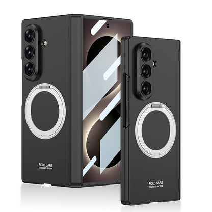 Galaxy Z Fold 8 Ultra Kılıf M-safe Şarj Özellikli Zore Kıpta KPT-07 Ring Standlı Sert PC Kapak