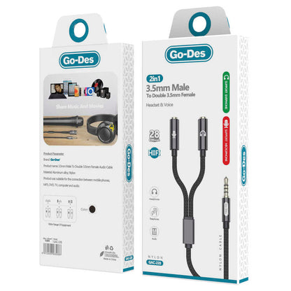 Go Des GAC-228 Kulaklık Ve Mikrofon Ucu Çoğaltıcı Siyah