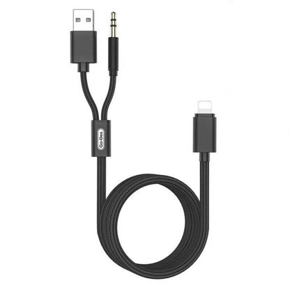 Go Des GAC-306 2 in 1 Aux Audio Kablo Siyah