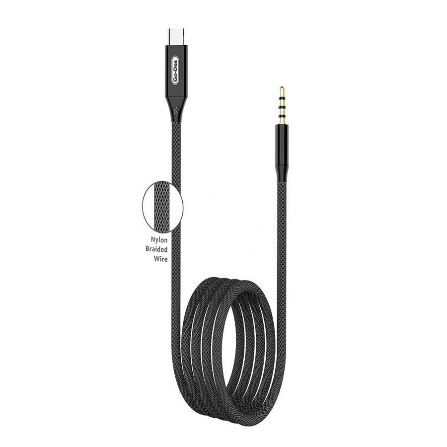 Go Des GAC-365 Type-C To Aux Audio Kablo Siyah