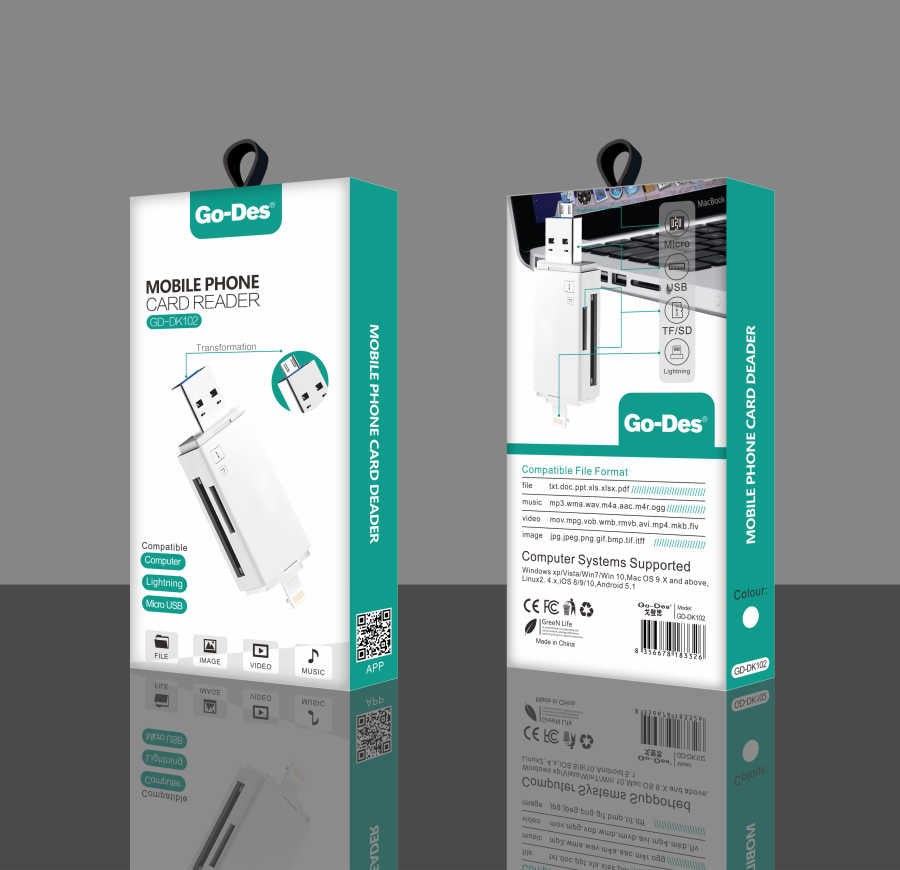 Go Des GD-DK102 Lightning Kart Okuyucu Beyaz