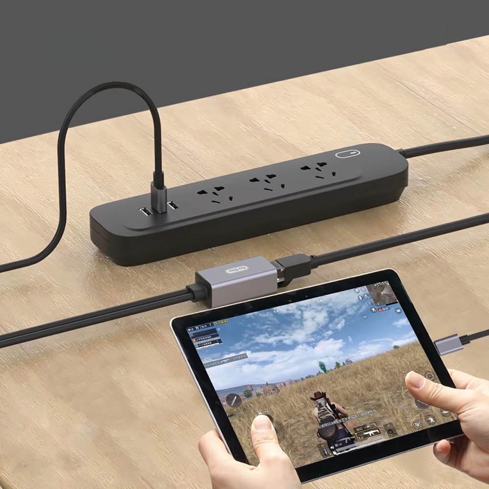 Go Des GD-6837 RJ45 to Lightning Ethernet Dönüştürücü OTG 100Mbps Gri