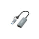 Go Des GD-6871 RJ45 Type-C ve USB-A Ethernet Dönüştürücü Kablo 100Mbps Gri