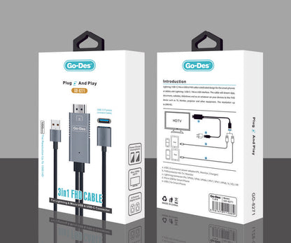 Go Des GD-8271 3 in 1 FHD Kablo Siyah