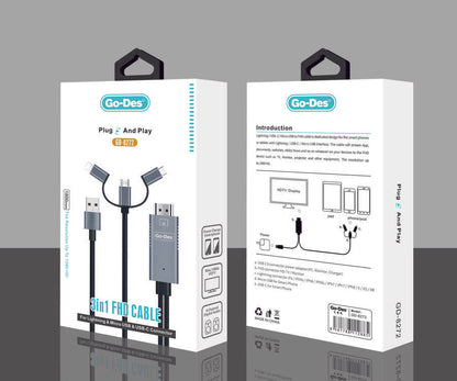 Go Des GD-8272 3 in 1 FHD Kablo Siyah