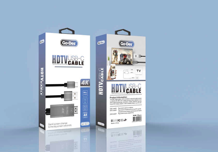 Go Des GD-8273 HDTV Usb-C Kablo Siyah
