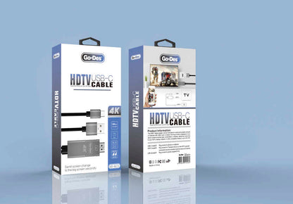 Go Des GD-8273 HDTV Usb-C Kablo Siyah