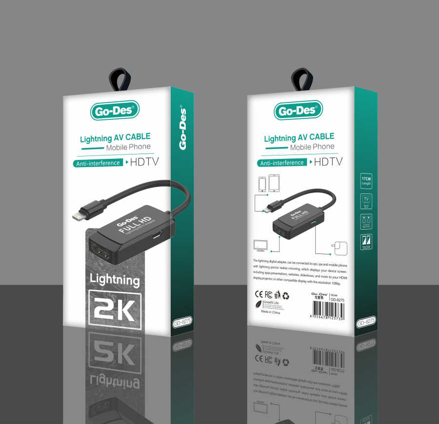 Go Des GD-8275 Lightning Av Kablo Siyah