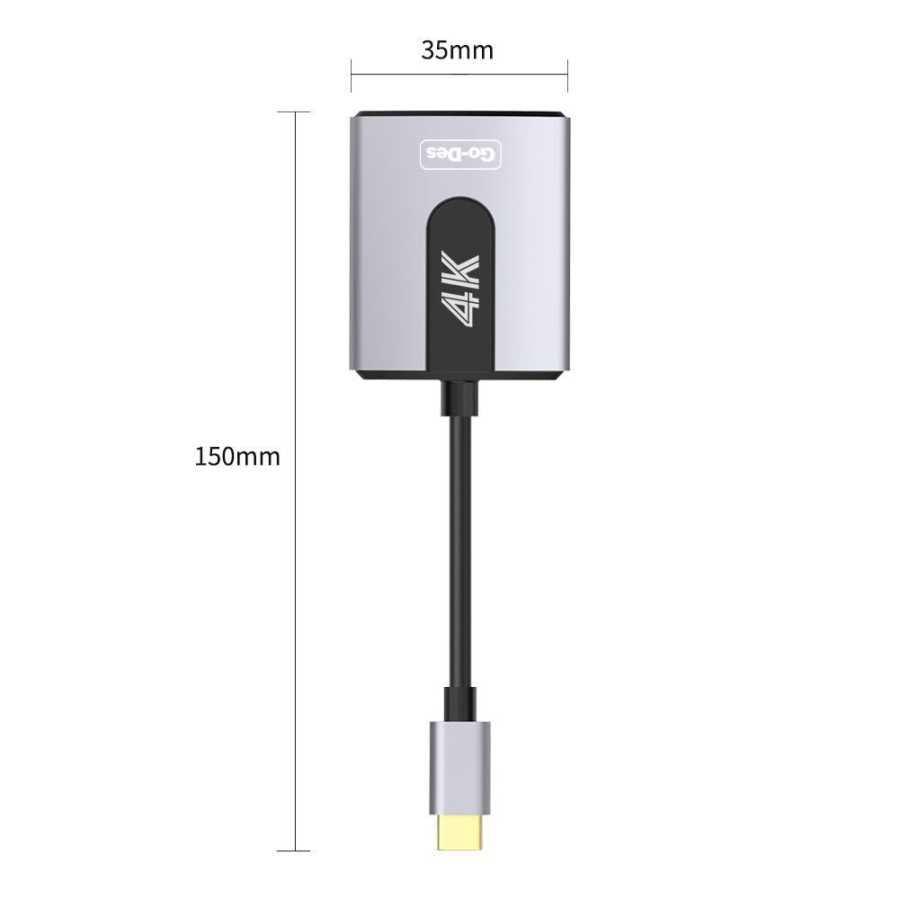 Go Des GD-8279 Usb-C Av Kablo Siyah