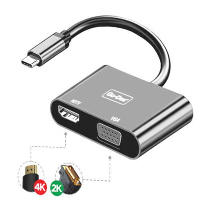 Go Des GD-8280 Type-C To HDTV+VGA Dönüştürücü Siyah