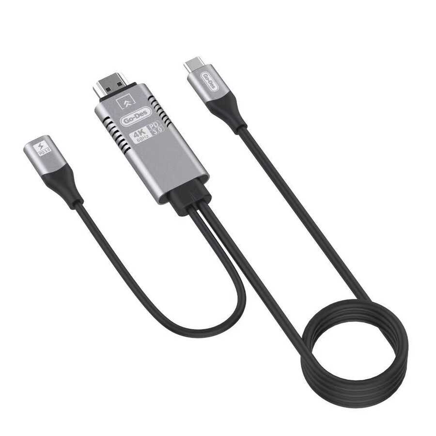 Go Des GD-8770 Type-C To HDMI Kablo Siyah