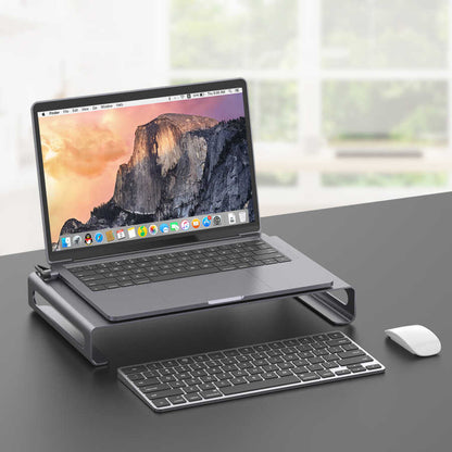 Go Des GD-9126 Hub Destekli Laptop Standı Docking Station Stand Gri