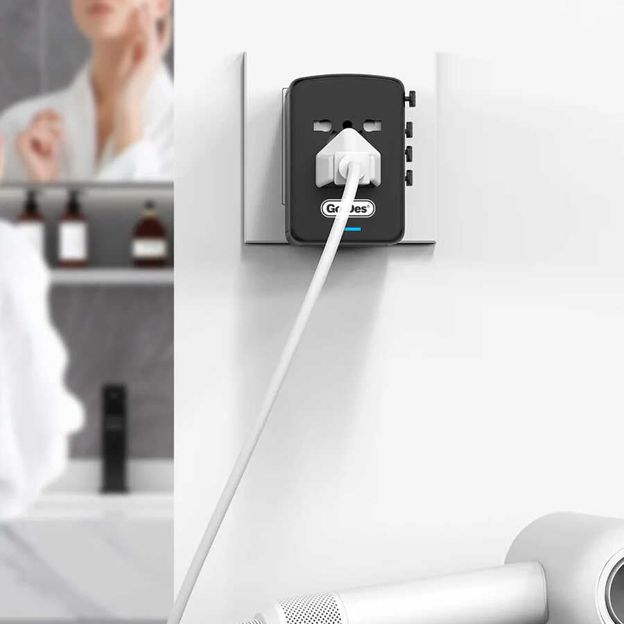 Go Des GD-B616 Çoklu Universal TR/US/UK/AUS/EU Uyumlu Şarj Adaptörü Max 35W Siyah