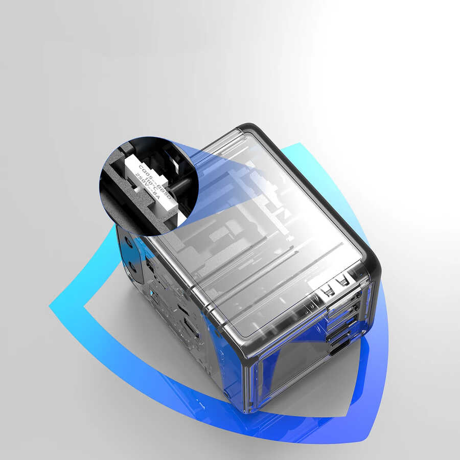 Go Des GD-B616 Çoklu Universal TR/US/UK/AUS/EU Uyumlu Şarj Adaptörü Max 35W Siyah