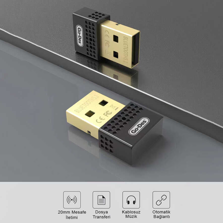 Go Des GD-BT112 USB Bluetooth Adaptör Siyah