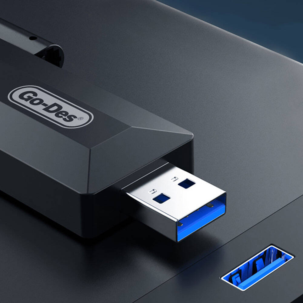 Go Des GD-BT318 Çift Bantlı 1200m 300Mbps 4 Antenli Kablosuz İnternet Sağlayıcı USB WiFi Adaptör Siyah