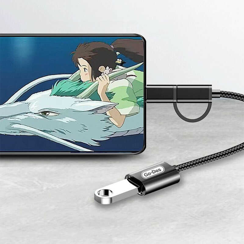 Go Des GD-CT033 2 in 1 Micro - Type-C Otg Gri