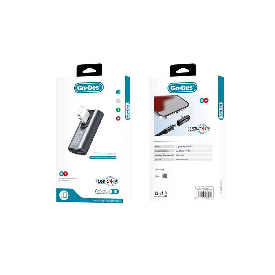 Go Des GD-CT037 Type-C to Lightning Çevirici Siyah
