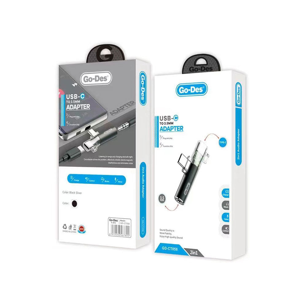 Go Des GD-CT058 Type-C To 3.5mm Dönüştürücü Siyah