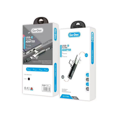Go Des GD-CT058 Type-C To 3.5mm Dönüştürücü Siyah