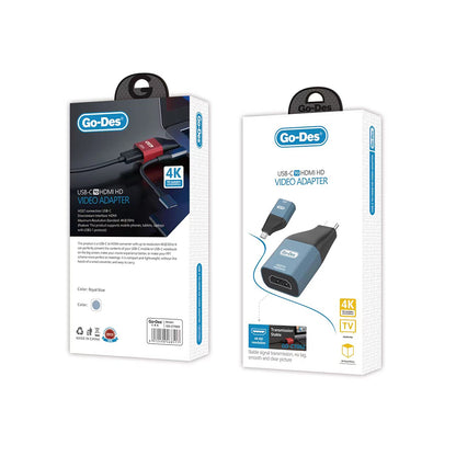 Go Des GD-CT062 HDMI to Type-C Dönüştürücü OTG 4K@30Hz Siyah