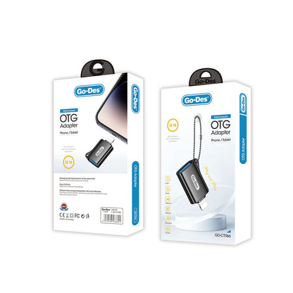 Go Des GD-CT066 USB-A to Lightning OTG Adaptör Siyah