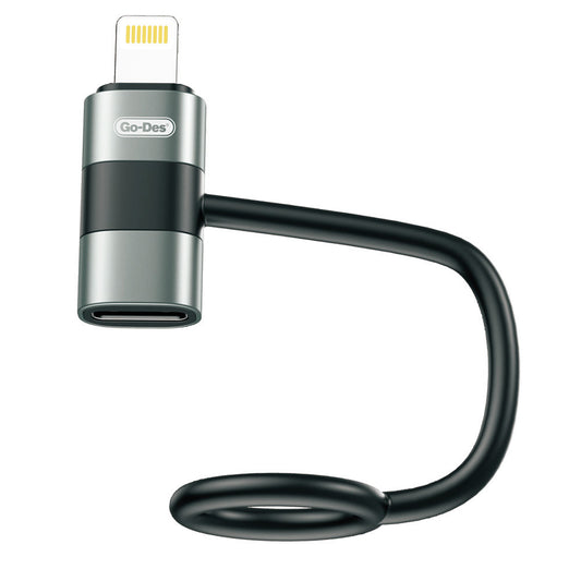 Go Des GD-CT068 Lightning to Type-C Data Ve Hızlı Şarj Adaptörü Siyah