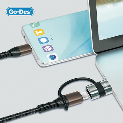 Go Des GD-CT069 USB 3.0 to Type-C Data Ve Hızlı Şarj Adaptörü Siyah