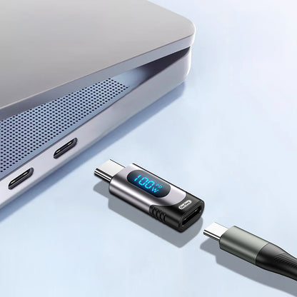 Go Des GD-CT072 Type-C to Type-C Dijital LED Göstergeli Hızlı Şarj Adaptörü 100W Gri