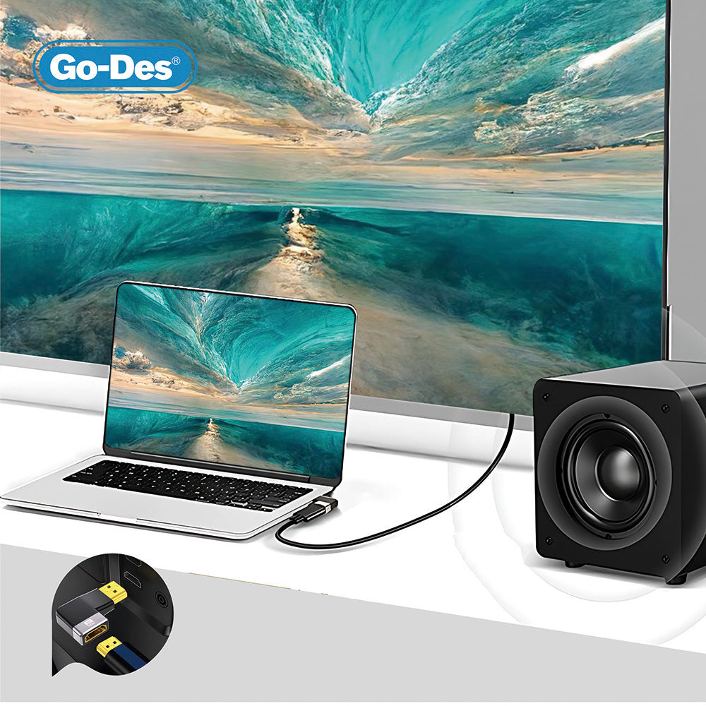 Go Des GD-CT081 HDTV HDMI Adaptör 8K HD 2.1 Versiyon Görüntü Aktarım Cihazı Siyah